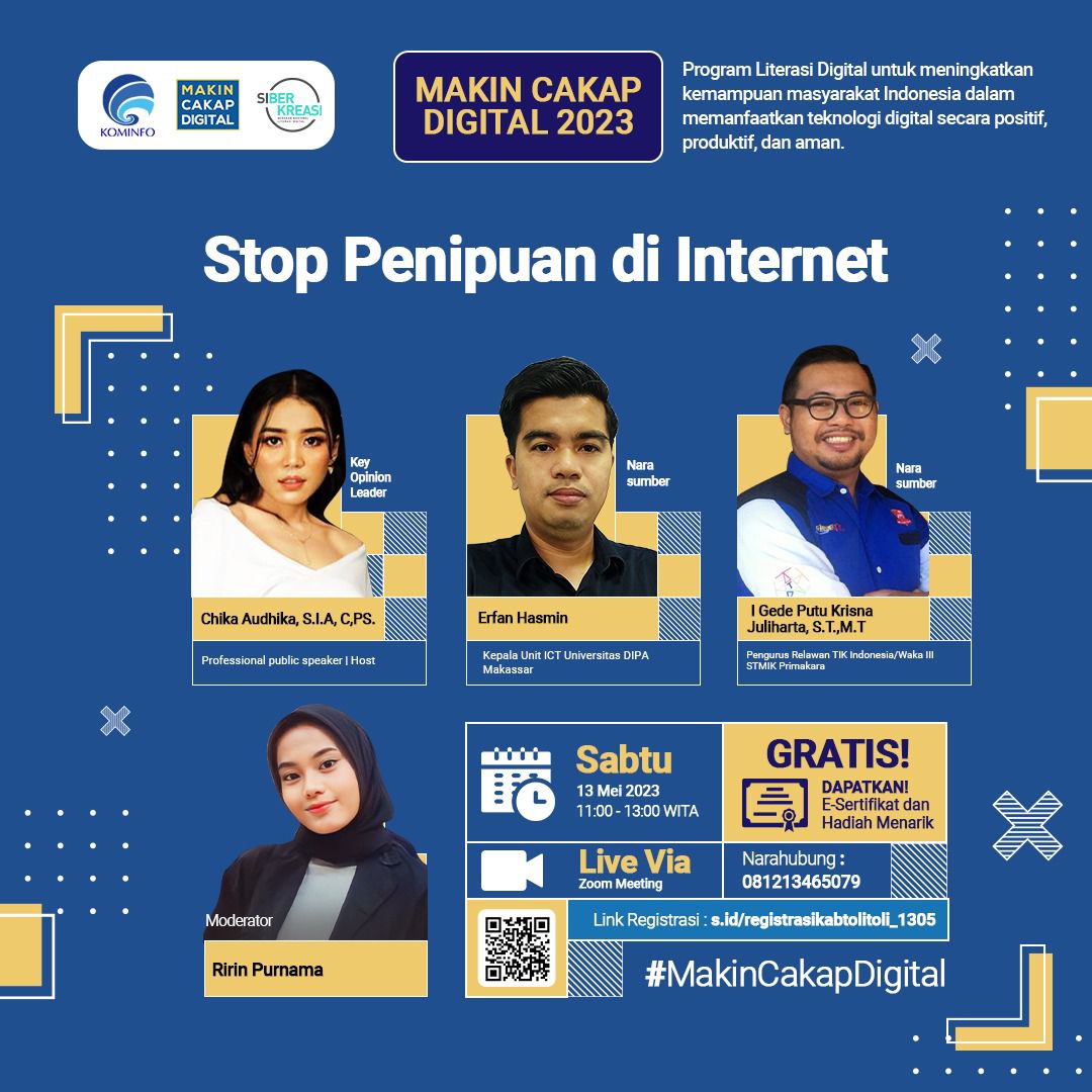 Ka. ICT UNDIPA Makassar menjadi Narasumber Literasi Digital 2023 Kominfo