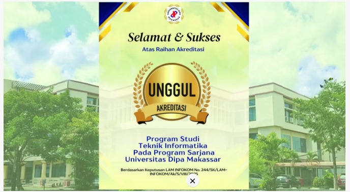 Prodi Teknik Informatika Universitas Dipa Makassar Raih Akreditasi Unggul