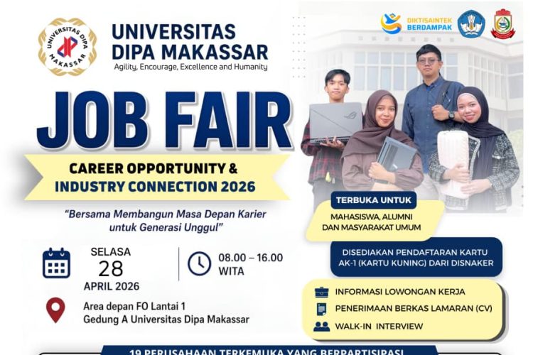 Sukses Digelar, Job Fair Universitas Dipa Makassar 2026 Jembatani Ratusan Pencari Kerja dengan Dunia Industri