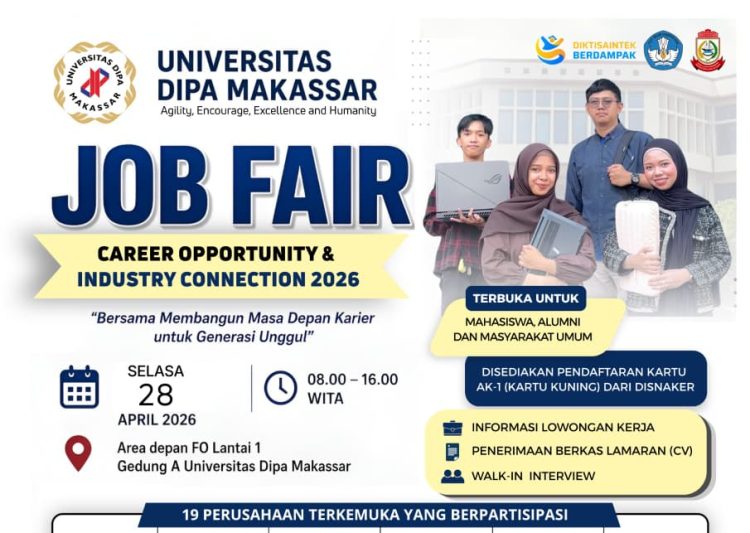 Sukses Digelar, Job Fair Universitas Dipa Makassar 2026 Jembatani Ratusan Pencari Kerja dengan Dunia Industri